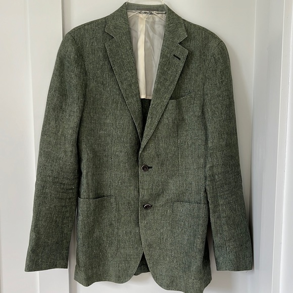 Suitsupply Mid Green Havana Linen Blazer Size 36 - Picture 5 of 13
